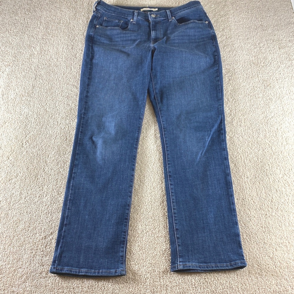 Levi's Classic Straight Jeans Womens 12 Dark Blue Stretch Denim Western
